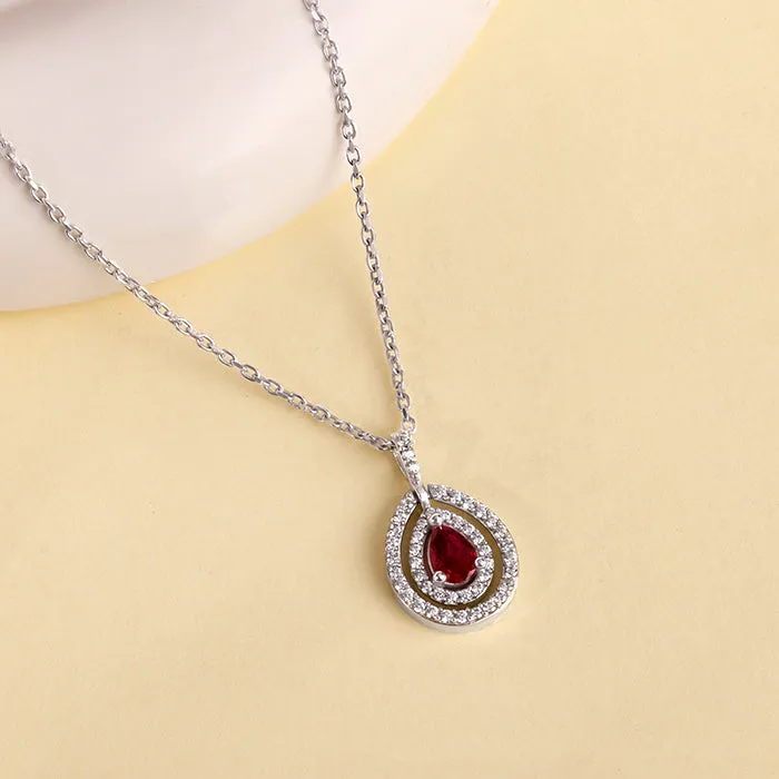 Silver Beauty Drop Pendant With Link Chain Giva