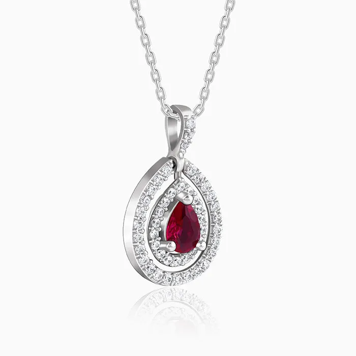 Silver Beauty Drop Pendant With Link Chain Giva