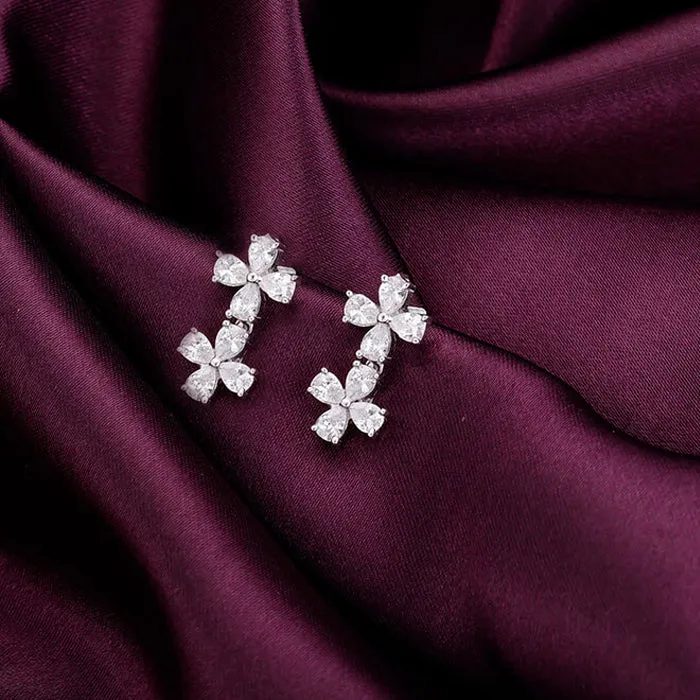 Silver Bedstraw Flower Earrings Giva