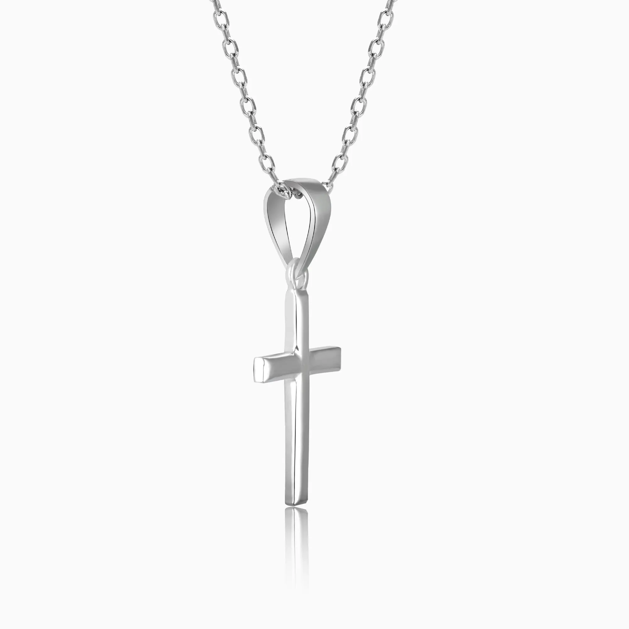 Silver Blessed Holy Cross Pendant with Link Chain Giva