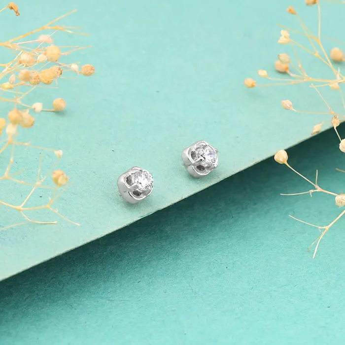 Silver Bloomfire Zirconia Earrings Giva