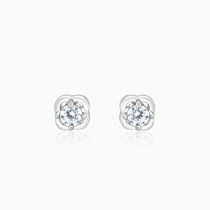 Silver Bloomfire Zirconia Earrings Giva
