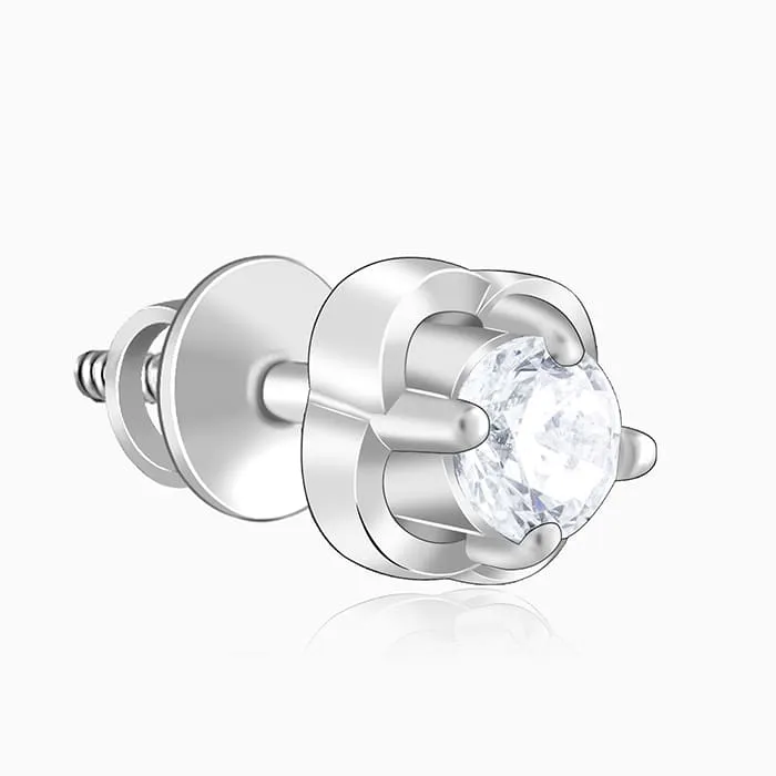 Silver Bloomfire Zirconia Earrings Giva