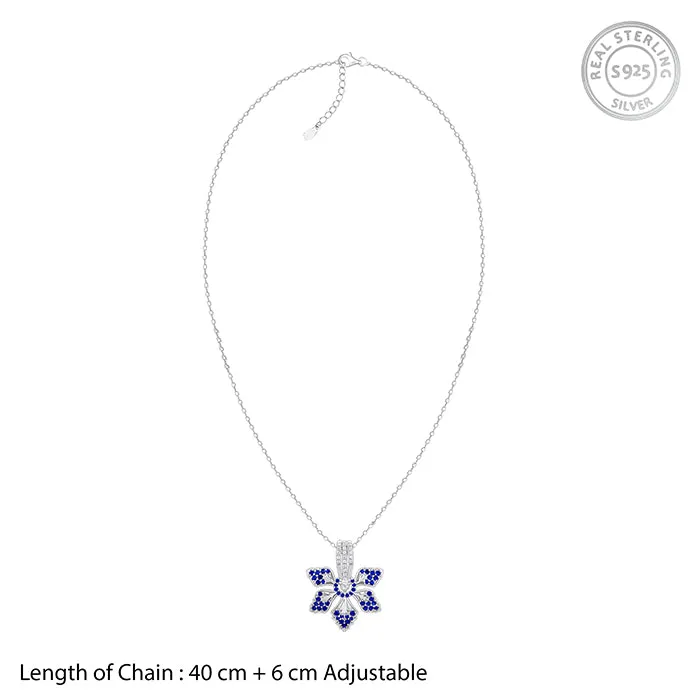 Silver Blue Ebony Pendant With Link Chain Giva
