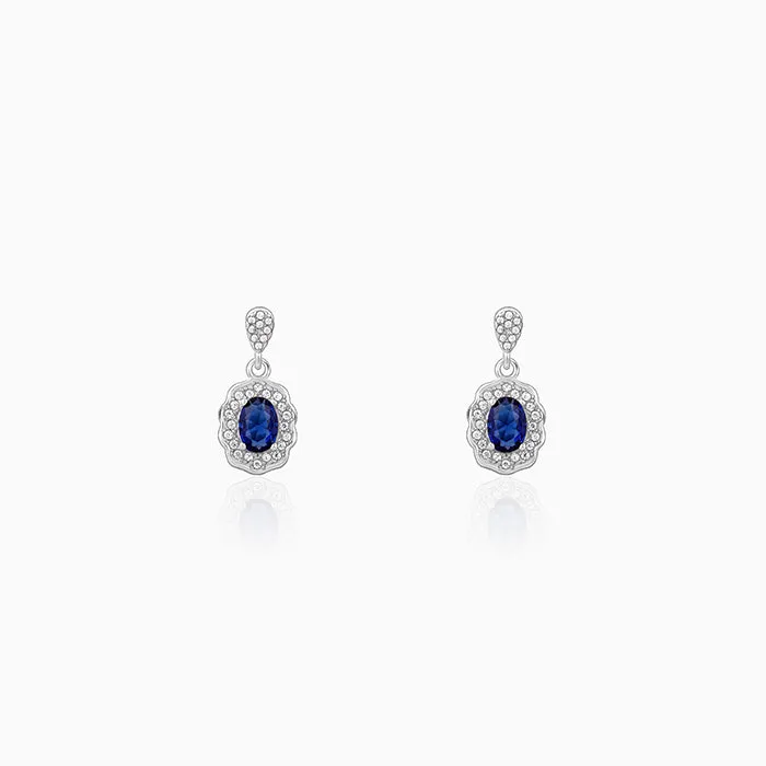 Silver Blue Floret Earrings Giva