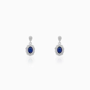 Silver Blue Floret Earrings Giva