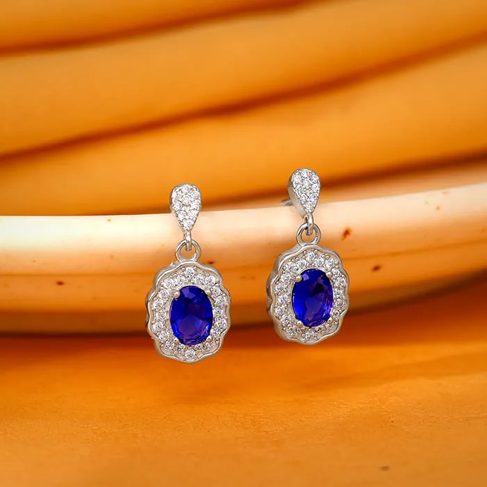 Silver Blue Floret Earrings Giva