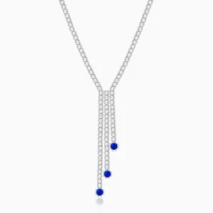 Silver Blue Lariat Necklace Giva