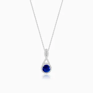 Silver Blue-maze Pendant With Link Chain Giva