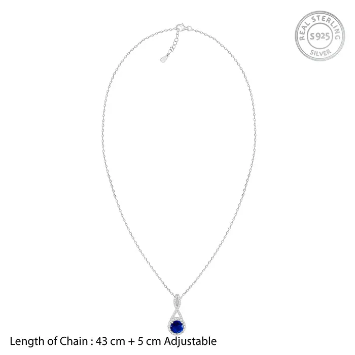 Silver Blue-maze Pendant With Link Chain Giva