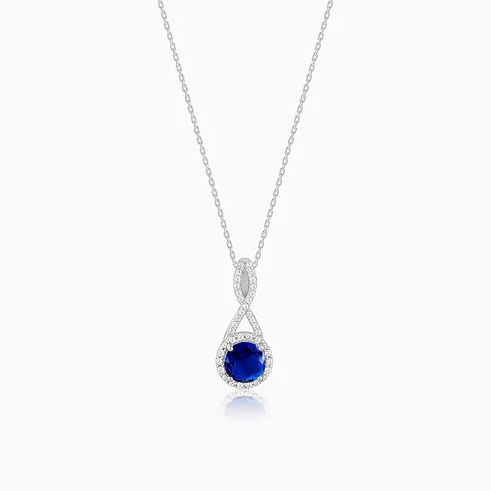 Silver Blue-maze Pendant With Link Chain Giva