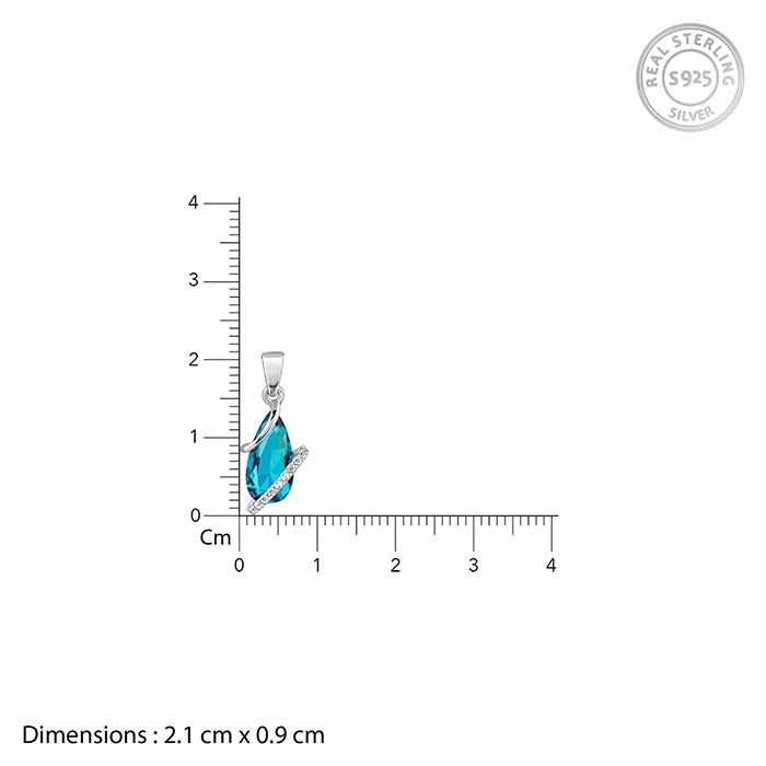 Silver Blue Night Pendant With Link Chain Giva