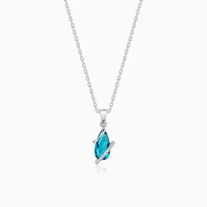 Silver Blue Night Pendant With Link Chain Giva