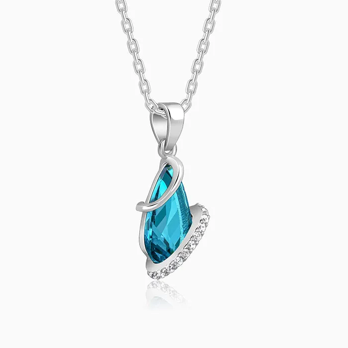 Silver Blue Night Pendant With Link Chain Giva