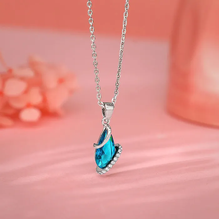 Silver Blue Night Pendant With Link Chain Giva