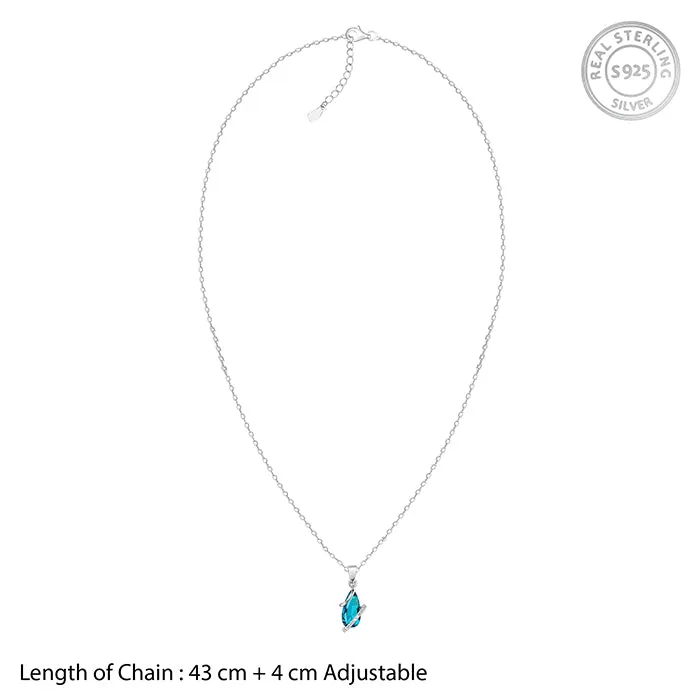 Silver Blue Night Pendant With Link Chain Giva
