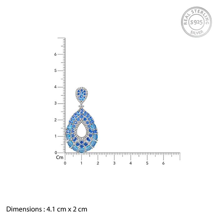 Silver Blue Pear Earrings Giva