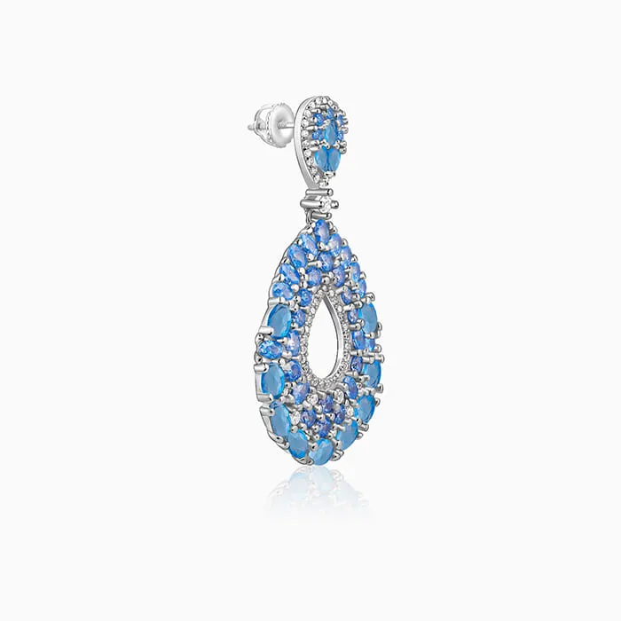 Silver Blue Pear Earrings Giva