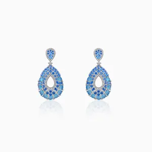 Silver Blue Pear Earrings Giva