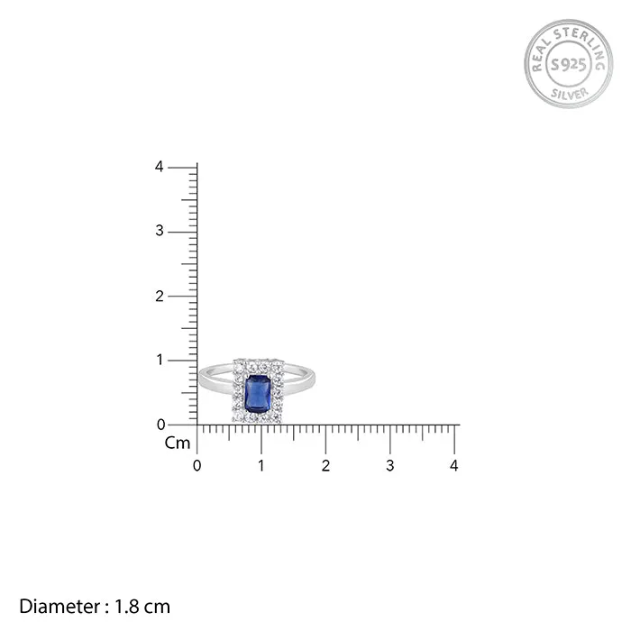 Silver Blue Stone Ring Giva