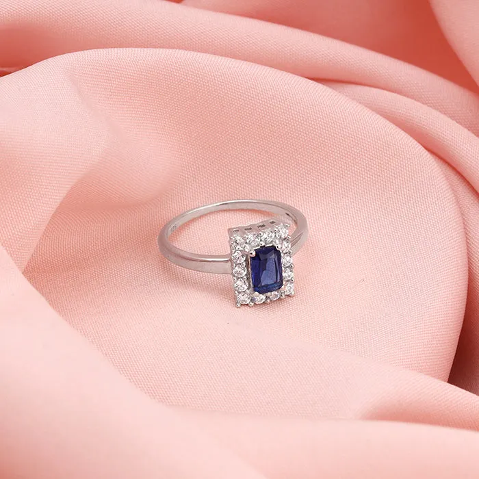 Silver Blue Stone Ring Giva