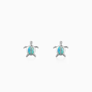 Silver Blue Turtle Studs Giva