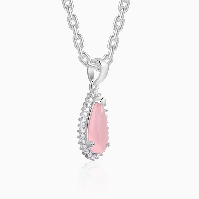 Silver Blush Aura Drop Pendant With Link Chain Giva
