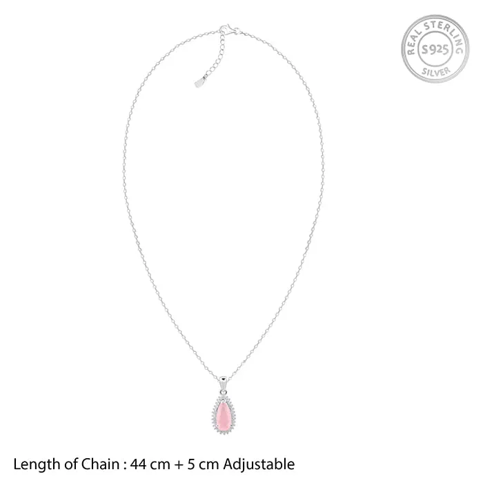 Silver Blush Aura Drop Pendant With Link Chain Giva