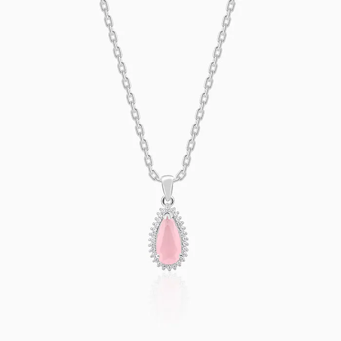 Silver Blush Aura Drop Pendant With Link Chain Giva