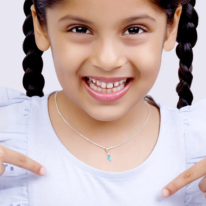 Silver Bubbly Bird Kids Pendant With Link Chain (7-10 yrs) Giva
