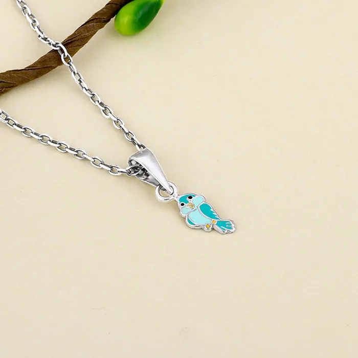 Silver Bubbly Bird Kids Pendant With Link Chain (7-10 yrs) Giva