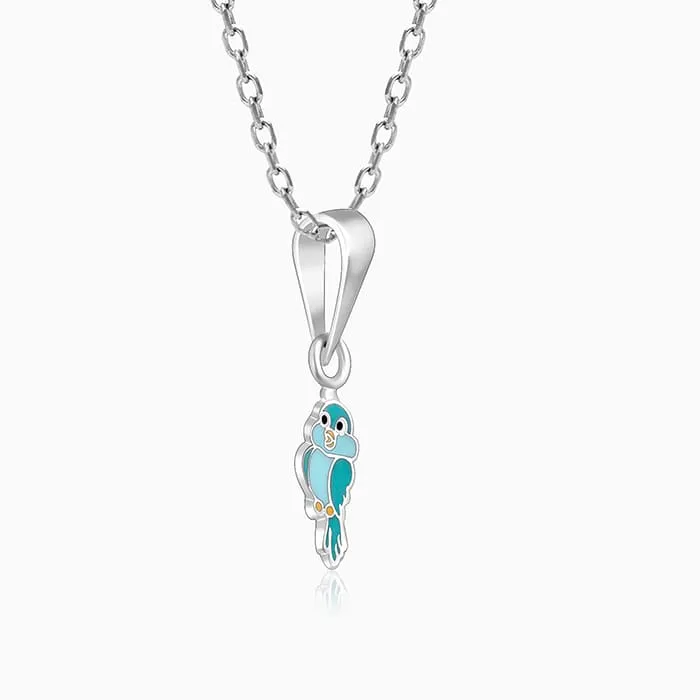Silver Bubbly Bird Kids Pendant With Link Chain (7-10 yrs) Giva