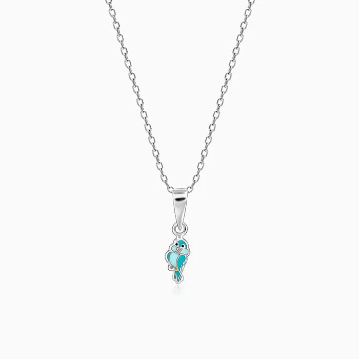 Silver Bubbly Bird Kids Pendant With Link Chain (7-10 yrs) Giva