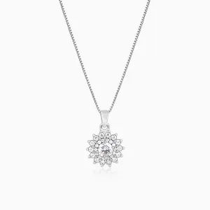 Silver Celestial Floral Pendant With Box Chain Giva
