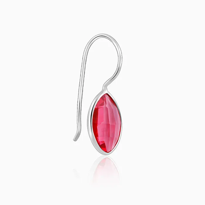Silver Cherry Pink Crystal Earrings Giva