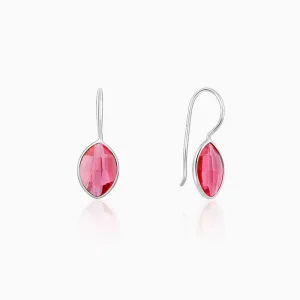 Silver Cherry Pink Crystal Earrings Giva