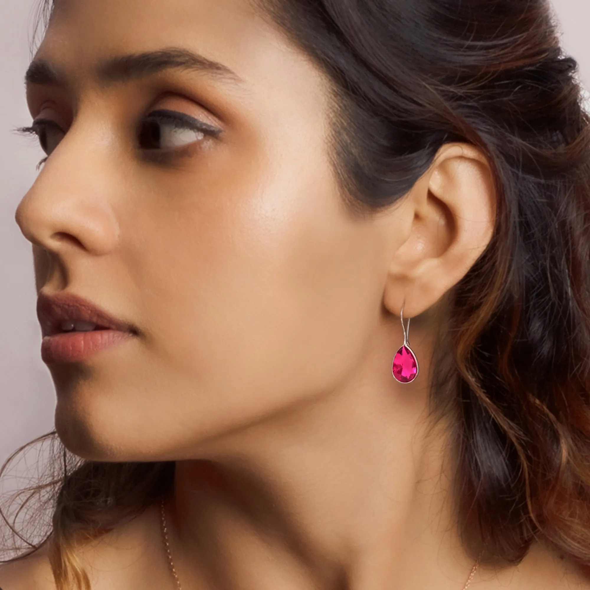 Silver Cherry Pink Petal Earrings Giva