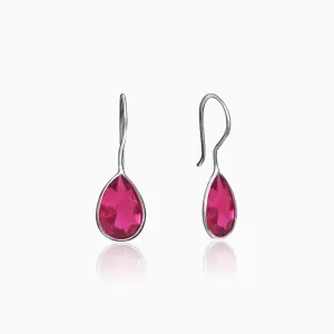Silver Cherry Pink Petal Earrings Giva