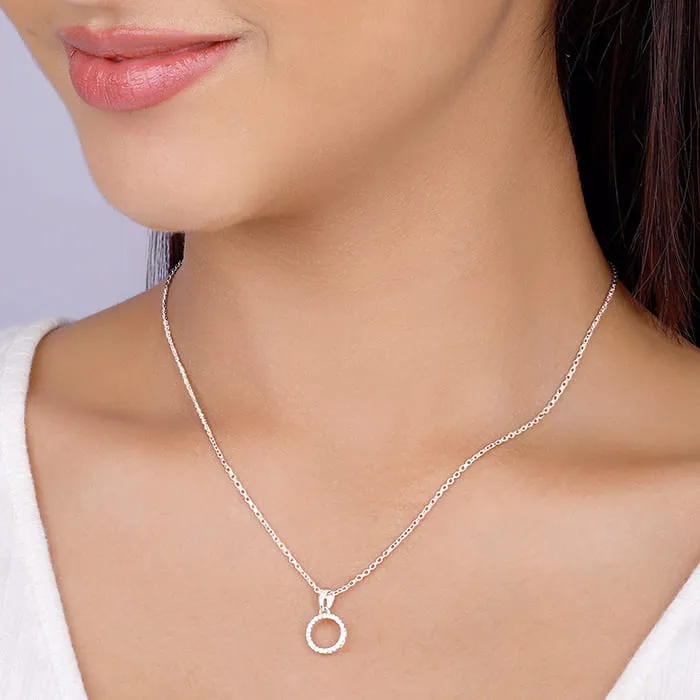 Silver Circle of Joy Pendant With Link Chain Giva