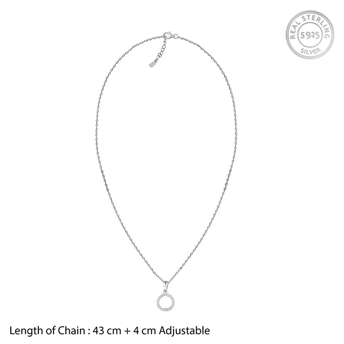 Silver Circle of Joy Pendant With Link Chain Giva