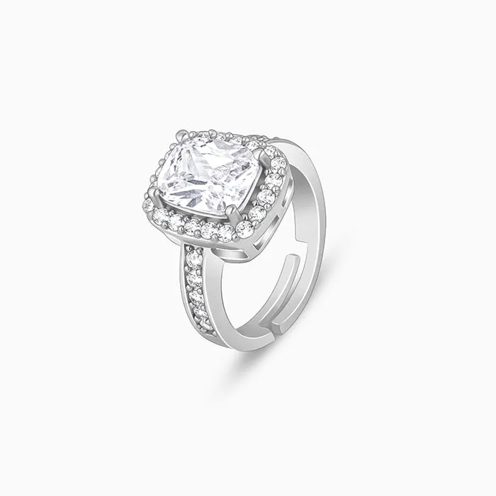 Silver Classic Solitaire Ring Giva
