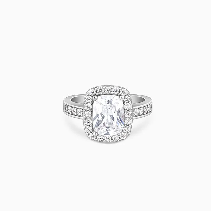 Silver Classic Solitaire Ring Giva