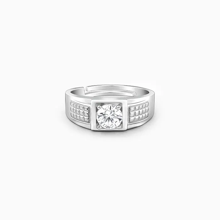 Silver Classic Stud Ring For Him Giva