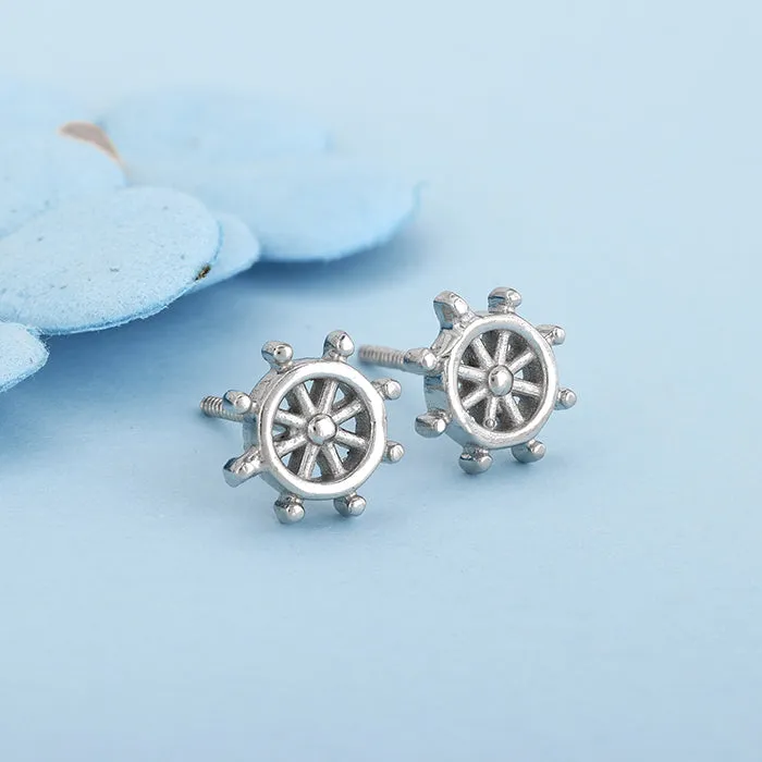 Silver Classic Wheel Earrings Giva