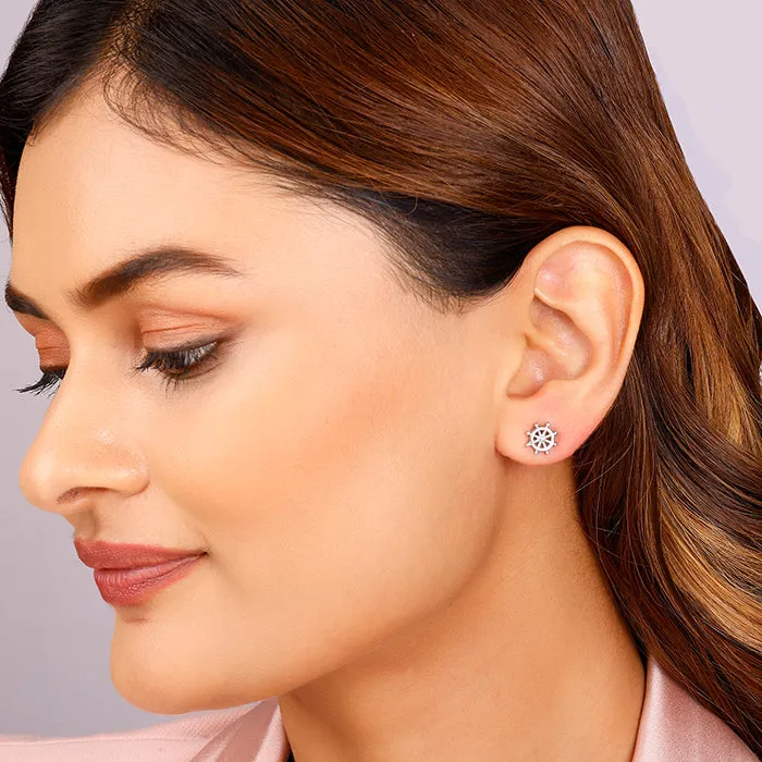 Silver Classic Wheel Earrings Giva