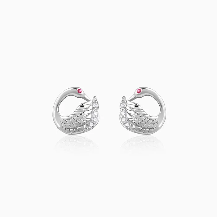 Silver Classy Swan Earrings Giva