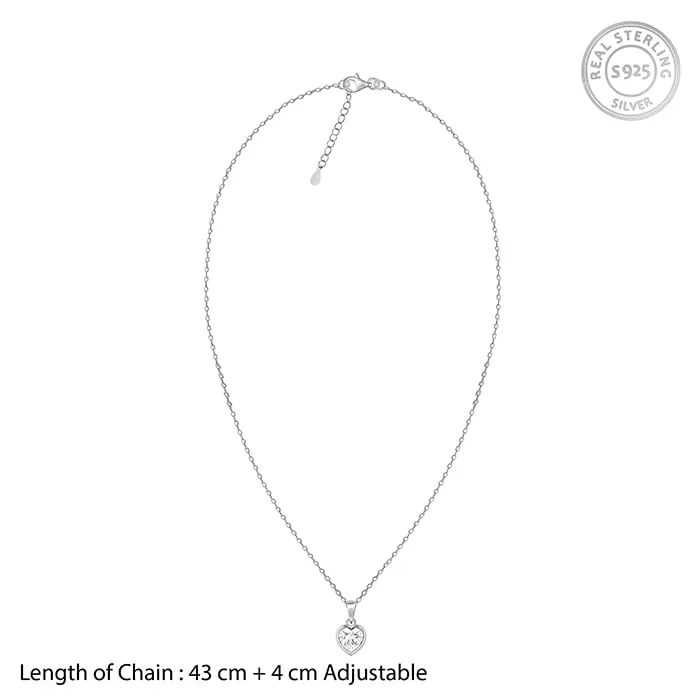 Silver Coeur Pendant with Link Chain Giva