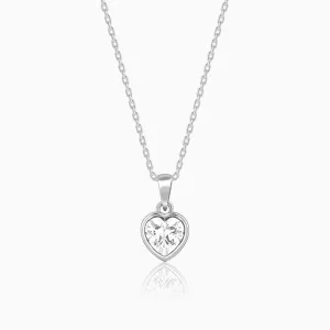Silver Coeur Pendant with Link Chain Giva