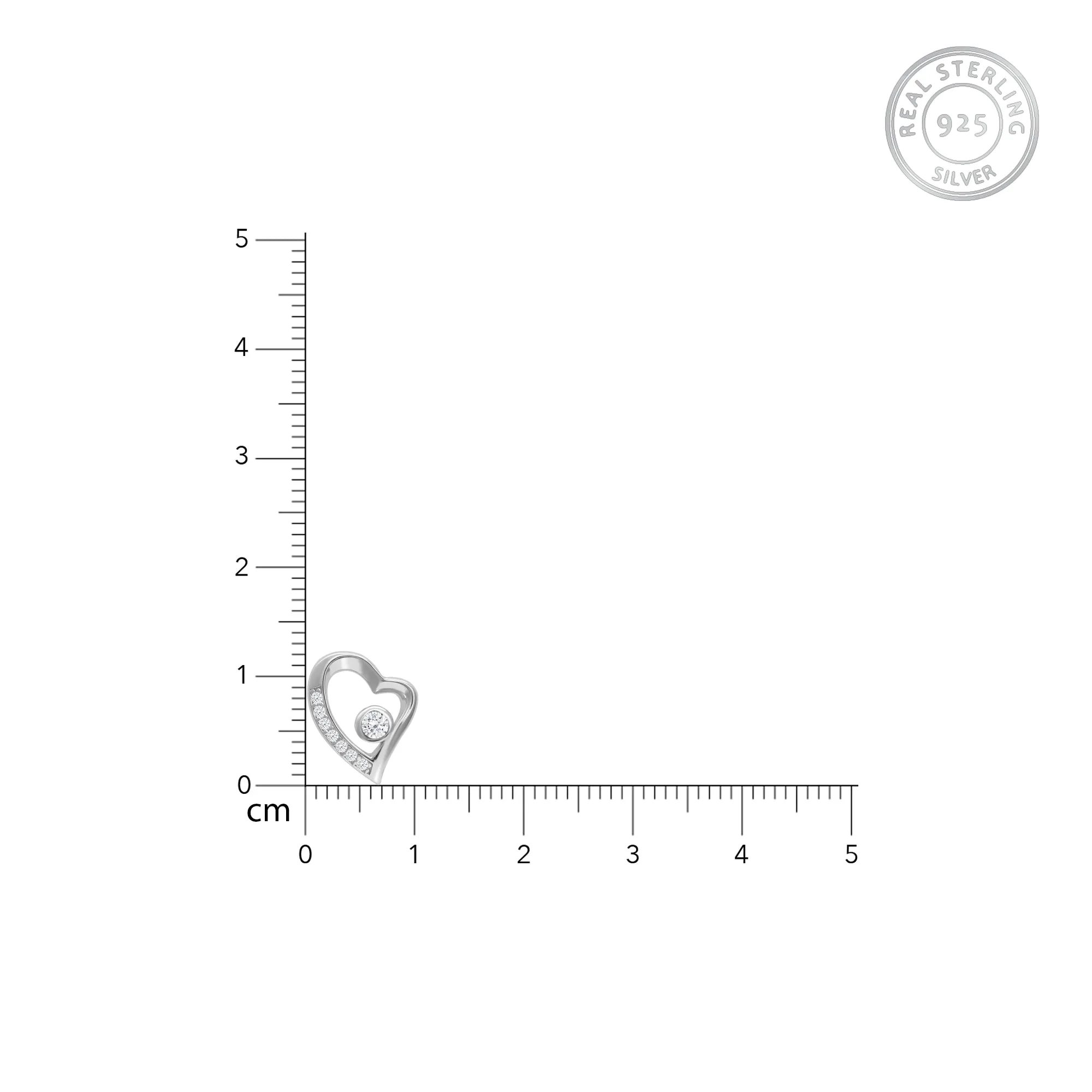 Silver Cupid Heart Stud Earrings Giva