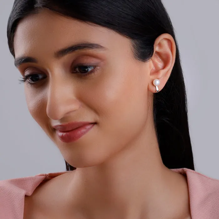 Silver Cute Pearl Studs Giva